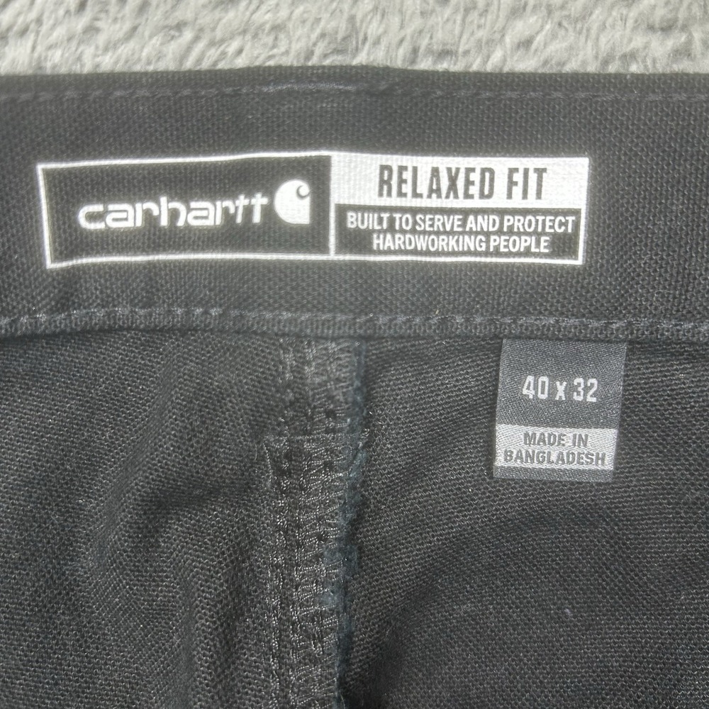 Carhartt Pants Mens 40x32 Black Work Carpenter Rugged Flex Relaxed 103279 BLK - Picture 4 of 16